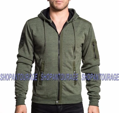 Nueva chaqueta deportiva con capucha y cremallera manga larga para hombre Affliction Beginnings 110OW292 Foto 1 de 4