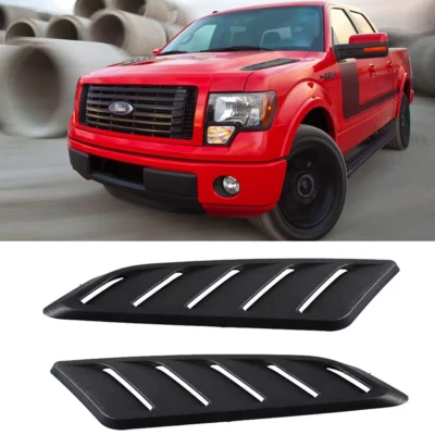 2x Truck Front Hood Vent Cover Auto Trim Parts Black For Ford F-150 F-250 F-350 - Image 1 of 4