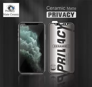 Privacy Matte Ceramic Screen Protector for iPhone 12/13/14/15/16 PRO/11/XS Max/X - Picture 1 of 14