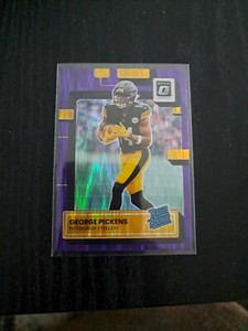 2022 Panini Donruss Optic George Pickens Purple Shock Rated Rookie # 223 RC SP