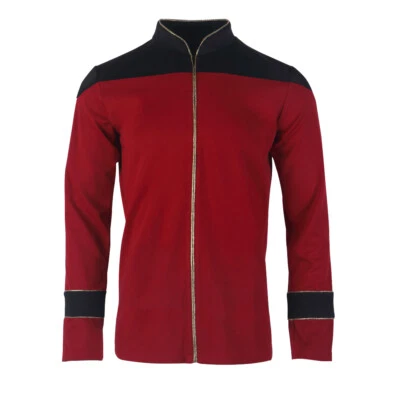 Chaqueta Para La Próxima Generación Almirante Picard Uniformes Rojos Flota Estelar Dorado Azul Foto 1 de 4