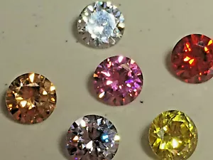 Cubic Zirconia White, Purple, Yellow, Red, Green, Blue, Peridot 1-12mm AAAAA - Foto 1 di 25