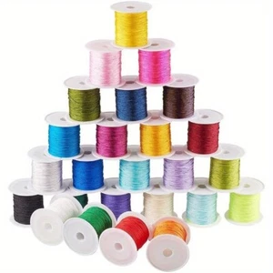 1Set 25rolls 25Colors 0.8mm Chinese Knotting Cord 250yards Nylon Beading String - Picture 1 of 5