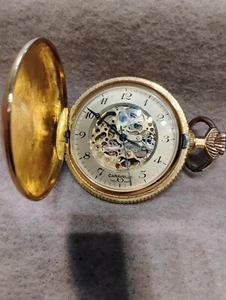 RELOJ BOLSILLO CARAVELLE ~ ESQUELETO ~ ESTUCHE CAZADOR ~ HECHO EN SUIZA ~ FUNCIONA - Imagen 1 de 4