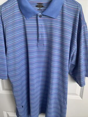 Damaged. Lone Cypress XXL Blue Striped SS Shirt - Image 1 of 4