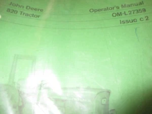 John Deere 820 Tractor Operators Manual - Picture 1 of 2