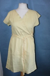 BNWOT GRÖSSE 14 ZITRONENFARBENES LEICHTES KLEID MIT ELASTISCHEM BUND UND BINDEGÜRTEL 2439 - Bild 1 von 4
