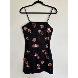 Vestido Anthropologie Maeve The Brynne 3D Correa Espagueti Talla 4 Lentejuelas Florales - Imagen 1 de 15