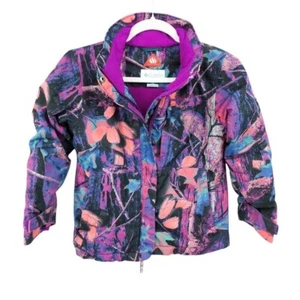 Columbia Girls Small Omni-Heat Nordic Jump Jacket in Timberwolf Purple Pink Camo - Picture 1 of 10