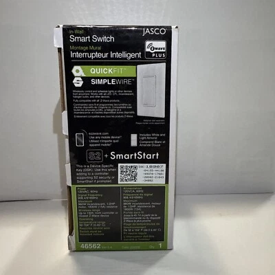 Jasco Zwave Smart Switch Interrupter Intelligent JAS46562 White - Image 1 of 3