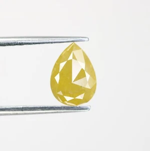 1.34 CT 7.90 MM Pear Cut Fancy Yellow Natural Galaxy Diamond Loose Stone - Picture 1 of 12