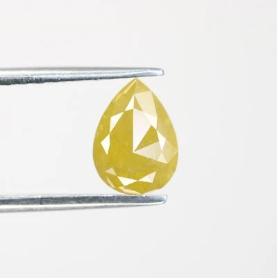 1.34 CT 7.90 MM Pear Cut Fancy Yellow Natural Galaxy Diamond Loose Stone  - Image 1 of 4