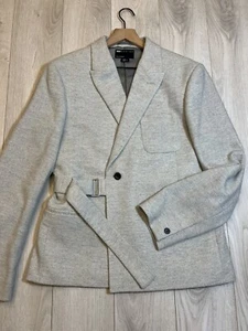 ASOS Men’s Gray Side Belted Pocket Skinny Fit Jacket Sz (To Fit Chest 40” Long) - Picture 1 of 8