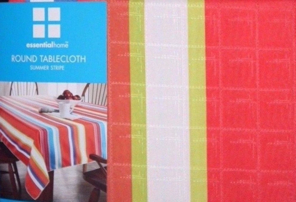  Essential Home Oblong TableCloth   Summer Stripe  60x120 in  - Image 1 of 1