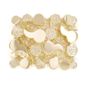 Anillo pepita cuadrada maciza de oro amarillo de 10k para hombre talla 8 - 17,8 mm 15,6 gramos - Imagen 1 de 5
