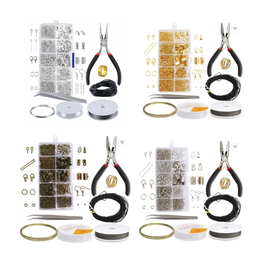 Jewellery Making Kit Findings 870Pcs and 7pcs Tools & Wire DIY Necklace Repair  - Image 1 of 4