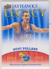2013 Upper Deck University of Kansas Jayhawks Legacy Scot Pollard #JL20