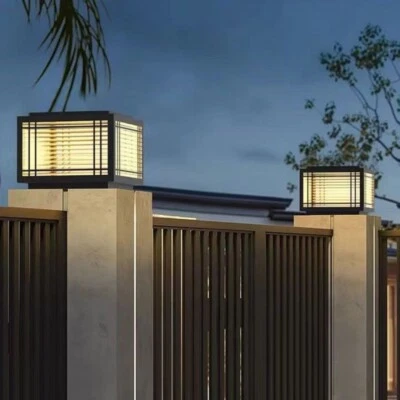 Outdoor Pillar Lights Garden Post Lamp Yard Pillar Light Gate Post Lighting 25cm - Image 1 of 4