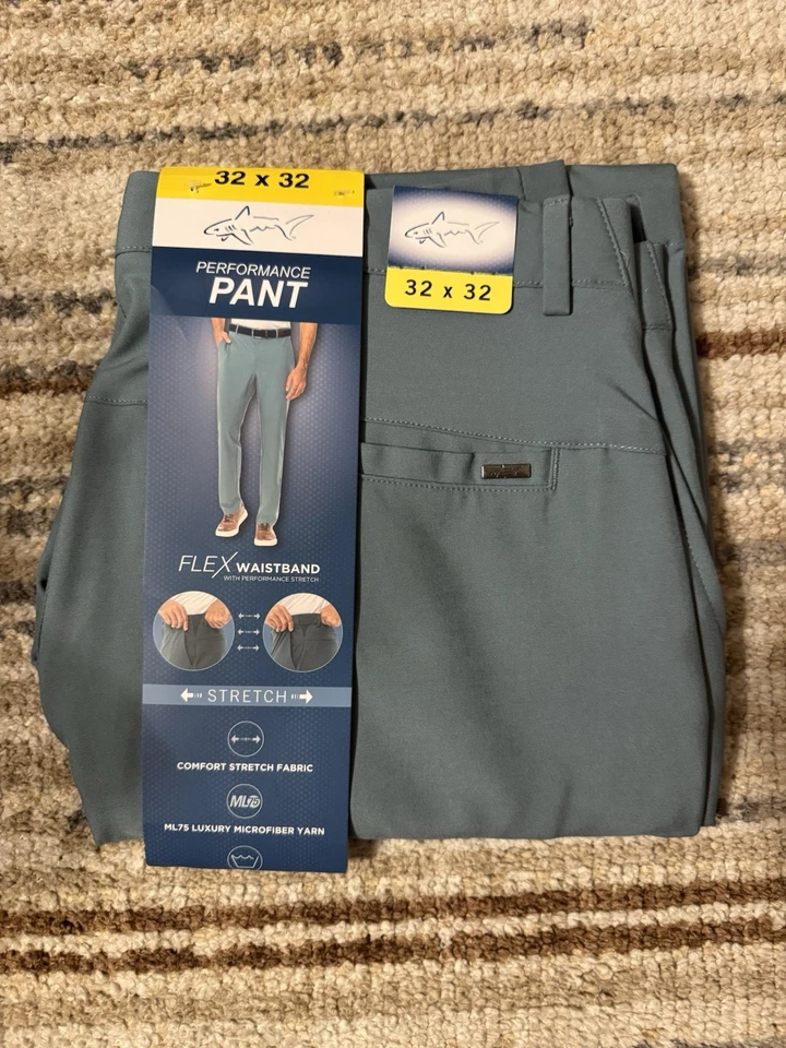 Pantalón de rendimiento Greg Norman para hombre verde talla 32 x 32 elástico hilo ML75 Foto 1 de 1