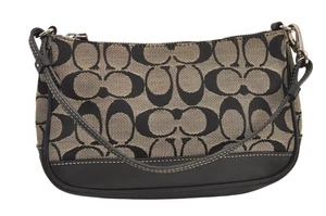 echt Coach Signature Handtasche Tasche Handtasche Canvas Leder 6094 schwarz 8613M - Bild 1 von 10