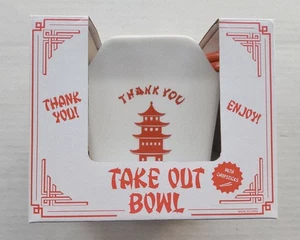 Take Out Schale mit Essstäbchen - Danke - Viel Spaß - Keramikschale - Bild 1 von 16