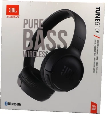 JBL Tune 510BT Wireless Bluetooth Comfortable On-ear Headphones Black NEW! - Image 1 of 4