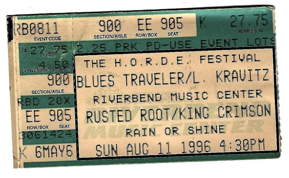 Boleto Blues Traveler Lenny Kravitz King Crimson 8/11/96 Cincinnati OH Foto 1 de 1