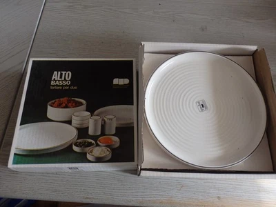 6 Speiseteller Weiß Alto Basso 70er Designer Gresline OVP Keramik Franco Pozzi - Bild 1 von 4