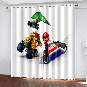 Schlafzimmer Vorhänge Ösen Spiele Super Mario Verdunklung Vorhang UV-Schutz DE~~ - Bild 1 von 60