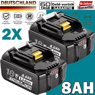 2X Batería Original 18V/8,0Ah para Makita BL1860B 197422-4 BL1850 BL1830 Batería DE - Imagen 1 de 4