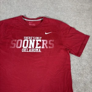 Nike Oklahoma Sooners T-Shirt Herren L Kurzarm Standard Fit Rot Rücken Logo - Bild 1 von 8