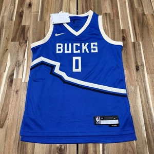 Camiseta Damian Lillard Juvenil M Nike Azul Edición Ciudad Milwaukee Bucks Swingman - Imagen 1 de 10