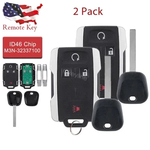 2 For 2014 2015 2016 2017 2018 2019 Chevy Silverado Remote Fob + Transponder Key - Picture 1 of 8