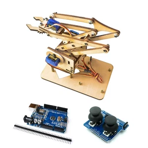 Brazo Robotico mecanico acrilico 4 DOF Arduino Kit completo color Madera - Imagen 1 de 6