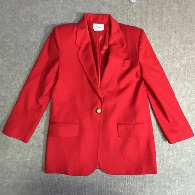 VTG Worthington Wool Blend Red Blazer/Jacket Workwear Size 10 Gold Button - Image 1 of 4