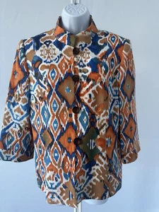 Southwestern Linen Blend Blazer by Preston & York, Sz: 6 (b42) - Picture 1 of 5