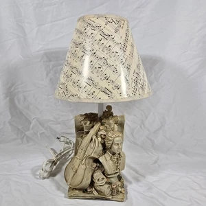 Beethoven Classical Music Table Desk Lamp Base + Sheet Music Shade Cello Flowers - Picture 1 of 11