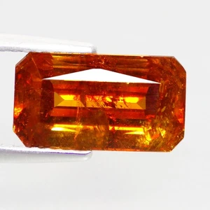5.05 Ct Seductive (12 x 6 mm) UnHeated Reddish Orange Emerald Spain Sphalerite - Picture 1 of 7