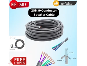 20 Fuß 9-Leiter Lautsprecherkabel - 18 AWG OFC, Ultra-Flex, 4-Kanal Audiokabel - Bild 1 von 6