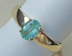 Neu Wow ♦️♦️ Smaragd Ring 9kt 375 Gold Ring Grün Edelstein Oval Gr. 59 ♦️♦️ 9041 - Bild 1 von 12