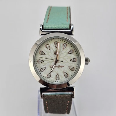 Relógio feminino Premier Designs pulseiras reversíveis 35 mm marrom verde nova bateria - Imagem 1 de 4