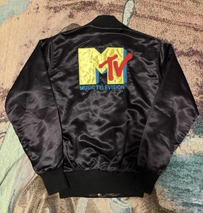 Vtg 80's MTV Raps Crew Cribs VJ Hip Hop Streetwear Satin Bomber Jacket Size S - Picture 1 of 6