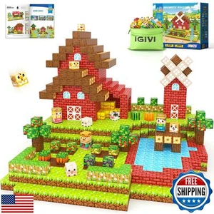 100PCS Magnetic Blocks - Build Mine Magnet World Farm Animal Set, 1" Magnetic - Picture 1 of 5