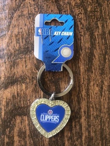 Los Angels Clippers Heart Keychain NBA License Key Rings Cover