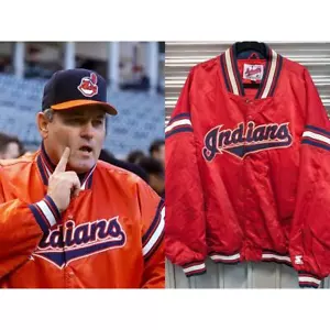 Cleveland Indians 1997 STARTER satin bomber jacket 4XL red MLB baseball vtg - Picture 1 of 12