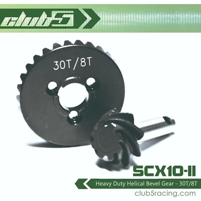 Heavy Duty Helical Bevel Gear - 30T/8T for Axial SCX10 II AX90046/ 90047 AX31405 - Image 1 of 2