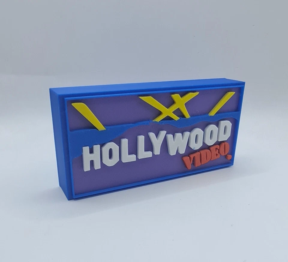 Hollywood видеокассета / прокат видеоигр магазин вывеска настольная полка искусство VHS DVD - Изображение 1 из 1