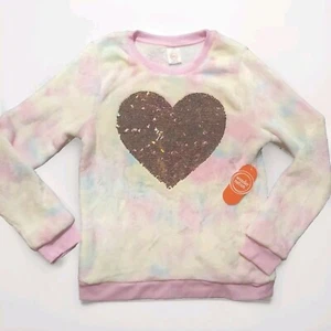 Neu mit Etikett Mädchen Größe 10-12 Herz Pailletten Pullover Sweater von Wonder Nation Marke - Bild 1 von 3