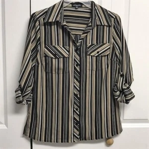 Notations mehrfarbig gestreift Print Größe Träger Ärmel Taschen Top Größe PS - Bild 1 von 6