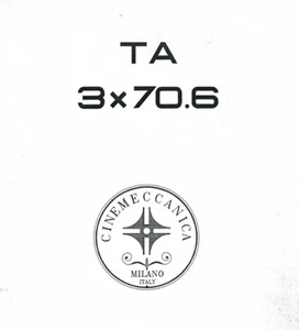 CINEMECCANICA TA 3X70.6 Tourelle Turret Lens Obbiettivi Service Manual - Imagen 1 de 1